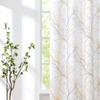 FMFUNCTEX Yellow-Grey Tree Curtain for Patio Door 100" Extra Wide