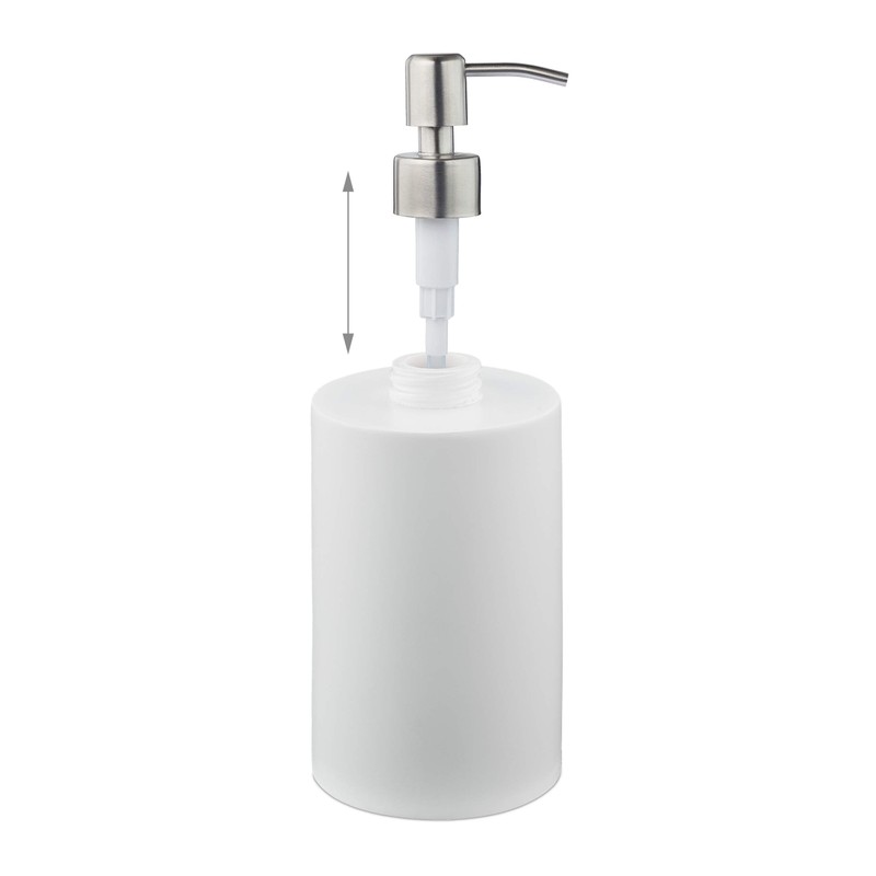 Relaxdays Soap Dispenser 180ml Refillable Bathroom Toilet Kitchen Liquid Soap