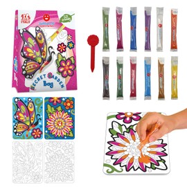 Sabbiarelli Sand-it For Fun - Bag Secret Garden Secret Garden - Creative Craft Set: Colouring with Sand Drawings of the Secret Garden, 12 Colours, Children's Gift from 8 Years