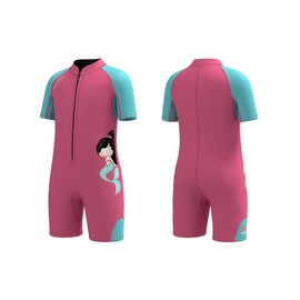 Goldfin Kids Wetsuits for Boys Girls, 2mm Toddler Shorty Wetsuit Youth Neoprene Suit Front Zip Keep Warm for Water Aerobics Diving Surfing Swimming