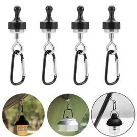 Set of 4: Camping Lantern Hook, Magnetic, Magnetic Hook, Magnet, Strong Magnetic Hook, Magnetic Releaser, Outdoor Camping, Magnet, Mountaineering, Fishing, Tools, Compact, Lightweight, Portable,
