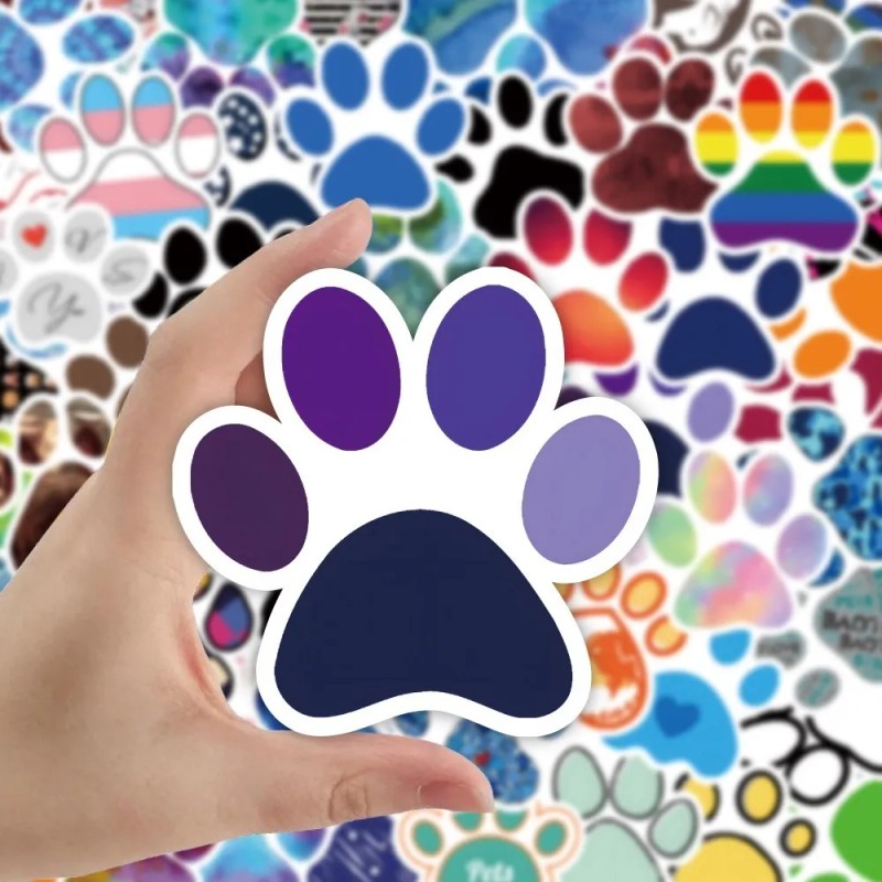 Patitas Perrito 60 Calcomanias Stickers De Pvc Contra Agua