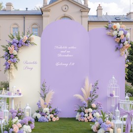 Cream Purple Arch Backdrop Covers Set of 3 Party Arch Covers 6FT 6.6FT 7.2FT Lavender Lilac Arch Stand Cover Bridal Baby Shower Photo Birthday Party Wedding Arch Spandex