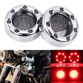 Unbranded 1157 LED Chrome Fire Ring Turn Signal Lights For Harley Softail Standard FXST