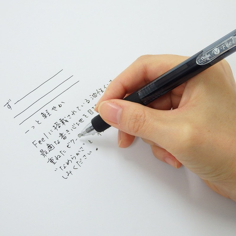 Pentel Permanent Ballpoint Pen Feel 0.7 XBXB117-A5, Clear Black, Pack