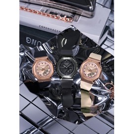 Casio GM-S2110 GM-S2110 Wristwatch, Midsize Model, Metal Cover, Biomass Plastic, black / pink gold