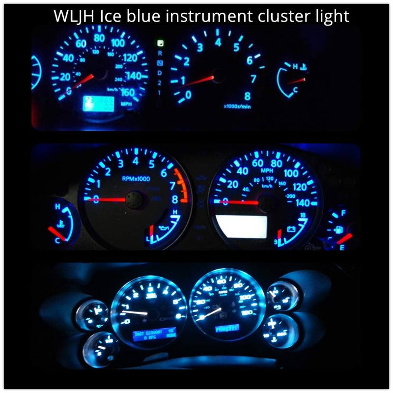 WLJH Bright Ice Blue LED Bulb Instrument Cluster Panel Gauge