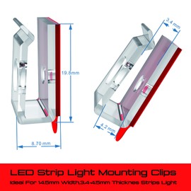 Self-Adhesive LED Strip Clips 15mm, Ideal for 14mm and 15mm LED Strip Light Brackets,IP67/IP68 Outdoor LED Strip Light Holder,Lighting Hanger for Party Release Cable and Fairy LED Lights Easily.