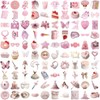 100Pcs Coquette Stickers, Pink Cute Aesthetic Stickers Vinyl Waterproof Decal