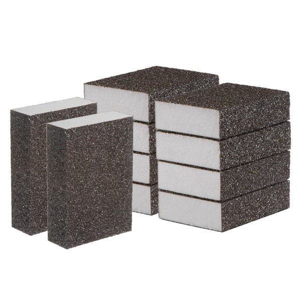 sourcing map 10pcs Coarse Sanding Sponge Blocks 80-100 Grit Foam