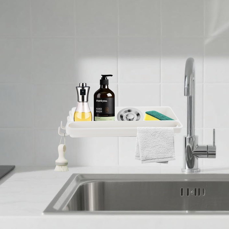 YRYUNRUI Sink Caddy, Kitchen Rust-Free Sink Organiser, Padded Soap Holder