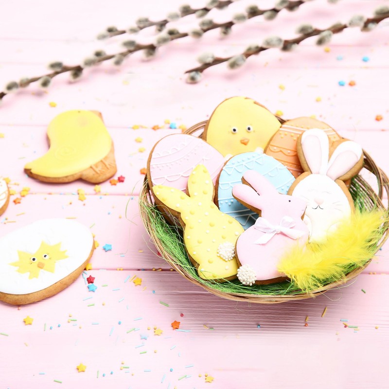 Easter Bunny Cookie Cutter, Pack of 5 Rabbit Cookie Cutters,