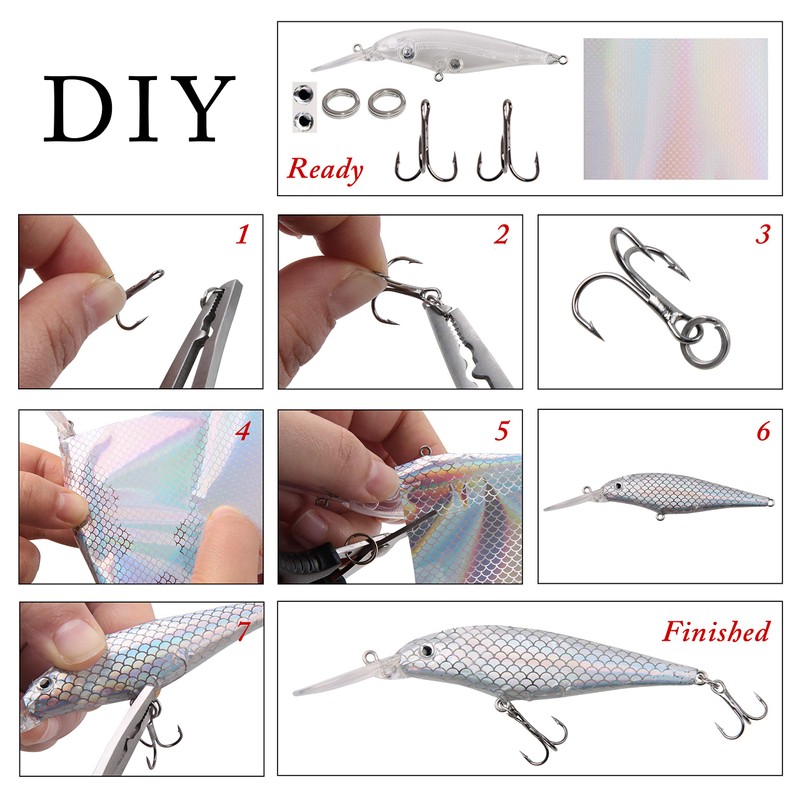 Unpainted Fishing Lure Kit, Hard Artificial Bait, Making Set with