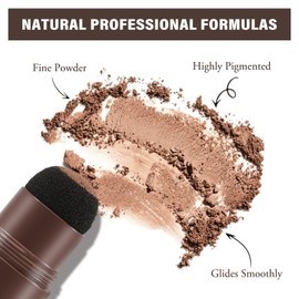 GEUUFEA Eyebrow Stamp Stencil Kit, Waterproof 1 Step Brow Stamp Kit, Shaping Brow Powder for Beginner, with 12 Popular Reusable Eyebrow Stencils & 2 Eyebrow Brushes