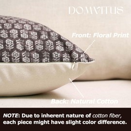 DOMVITUS Pillow Covers 20x20, Floral Pillow Covers, Couch Pillows for Living Room, Decorative Farmhouse Accent Print Throw Pillow Covers, 1PC, Dark Brown