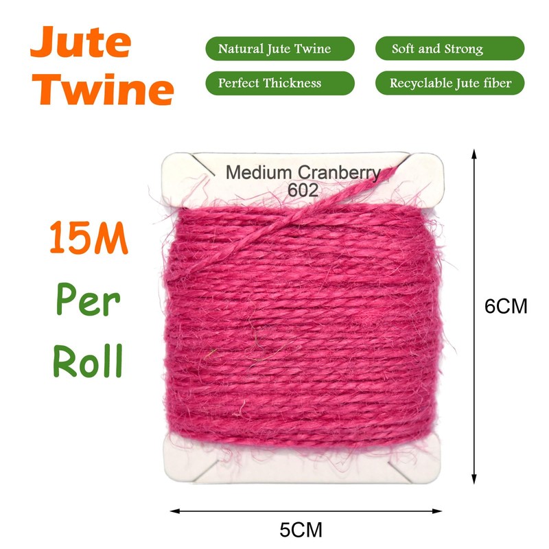 Jute Twine 15m Long Twine String for Crafts Gift Wrapping