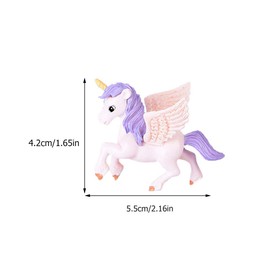 TOYANDONA 5 figuras de unicornio en miniatura para jardín, casa de muñecas, decoración de unicornio, figuras de animales de unicornio, decoración para tartas, terrario, manualidades, decoración de color al azar