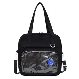 PIENSE Pain Bag, Pain Bag, Pushing Activity, Shoulder Bag, Clear Pocket, Tote Bag, Can Batch, Stuffed Toy, Ota-Katsu, Crossbody, Black