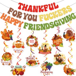 Thankful for You Banner Happy Friendsgiving Banner for Friendsgiving Party Decorations Friendsgiving Decorations Thanksgiving Party Decorations Thanksgiving Decorations Glitter