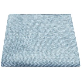 King & Priory Sky Blue Herringbone Pocket Square, Handkerchief