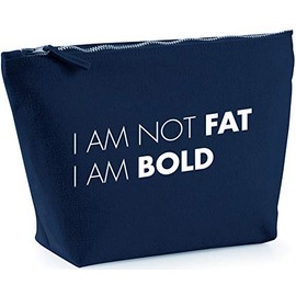 Hippowarehouse I am not fat I am bold graphic designer printed make up cosmetic wash bag 18x19x9cm