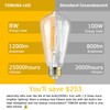 Dimmable LED Edison Light Bulbs 100W Incandescent Equivalent, Vintage Light