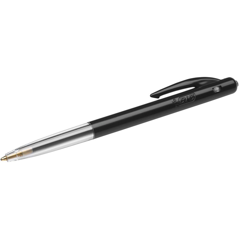 BIC Clic Retractable Ball Pens with Pocket Clip Medium Point