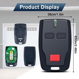 Garage Door Remote Control for BFT Mitto 2 B RCB 433MHz 2 Channels for Rolling BFT Mitto 2, Kleio, Ghibli, TRC 2, Kleio, Ghibli, TR(2 Pack)