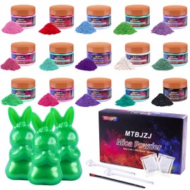 MTBJZJ Mica Powder for Resin, 15 Colors - 20g/Bottle of Epoxy Resin Color Pigment,for Candle Dye, Lip Gloss Pigment, Soap Making, Slime Colorant, Paint, Bath Bombs,Nail Polish and Eye Shadow