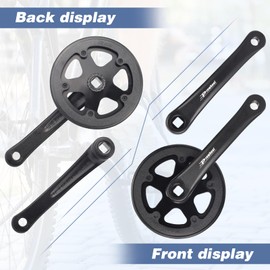 WEEROCK Prowheel Bike Crankset 1 Piece 32T Charing Crank Set with 170mm Arm and Doulbe Chain Covers for 20-26 Inch Bicycles, MTB, Kid Bikes, Compatible with Single/6/7/8/ Speeds Freewheel