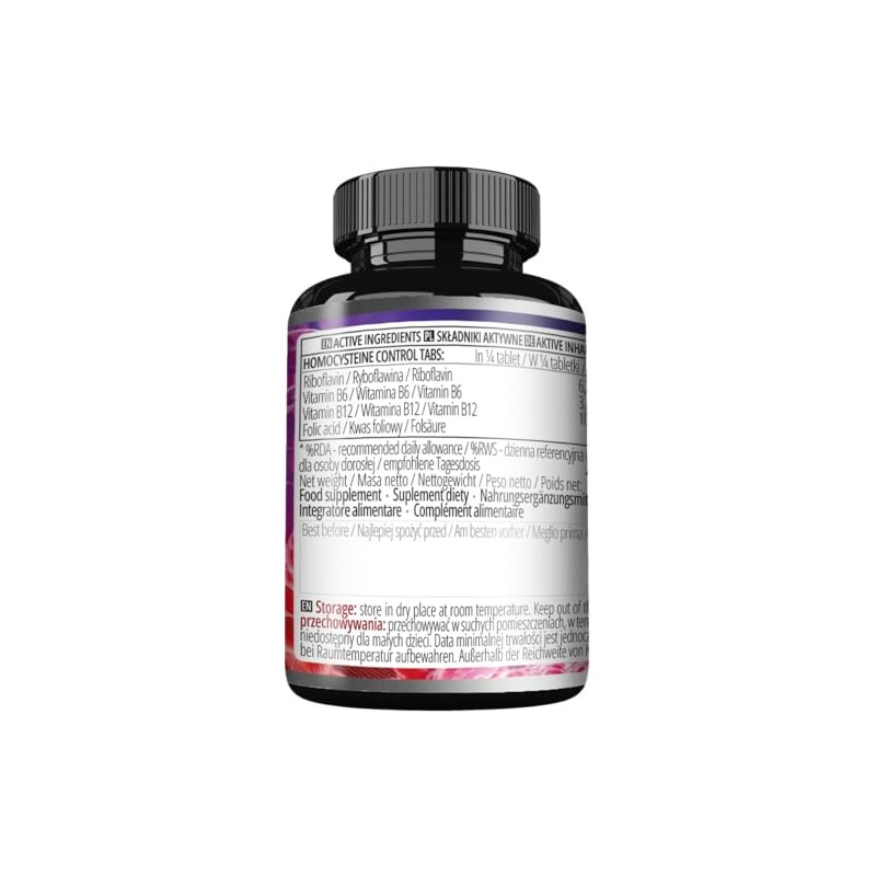Homocysteine Control - B Vitamins Complex - 60 Vegan Tablets
