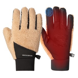 ROCKBROS Winter Gloves Men Women Long Black Windproof Cycling Gloves Touch Screen Thermal Gloves for Running Driving Work
