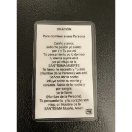 Santa Muerte-Holy Death Prayer Card- Oracion  Para Dominar A Una Persona