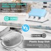 Morelax White Marble Soap Dish with Drain Bar Soap Holder