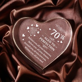 70th Birthday Gifts for Women Men, Engraved Acrylic Keepsake Gift for 70 Year Old Women Men, Happy 70th Birthday Decorations for Her Him Mum Dad Friends, 1954 Birthday Gifts for Women Men