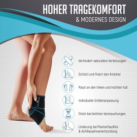 KINETIC EVOLUTION Adjustable Foot Brace - Elastic Ankle Brace for Men and Women, Sports Ankle Brace, Ankle Protection, Stabilises Ankle, Tennis, Running (Grey 1 Piece)