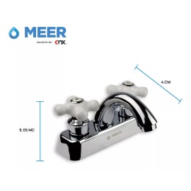 CNX Mezcladora Cromada De Lavabo Con Manerales Blancos