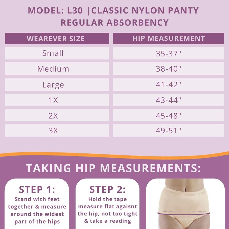 Wearever 6-Pack Women's Nylon Regular Absorbency Incontinence Panties Beige 150