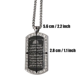 ZKDC AYATUL KURSI 60 cm chain stainless steel necklace islam muslim quran jewelry