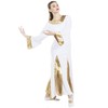 Danzcue - Vestido para mujer, blanco-dorado, S