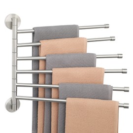 Alise Swing Out Towel Rack,Folding Hand Towel Bar 6 Bars Arm Towel Holder Towel Hanger for Bathroom Wall Mount,Space Saving Towel Rail,GDL8006-LS SUS304 Stainless Steel Brushed Nickel