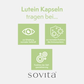 Sovita Lutein Capsules Eye Health & Vision With Beta-Carotene & Plant Extracts