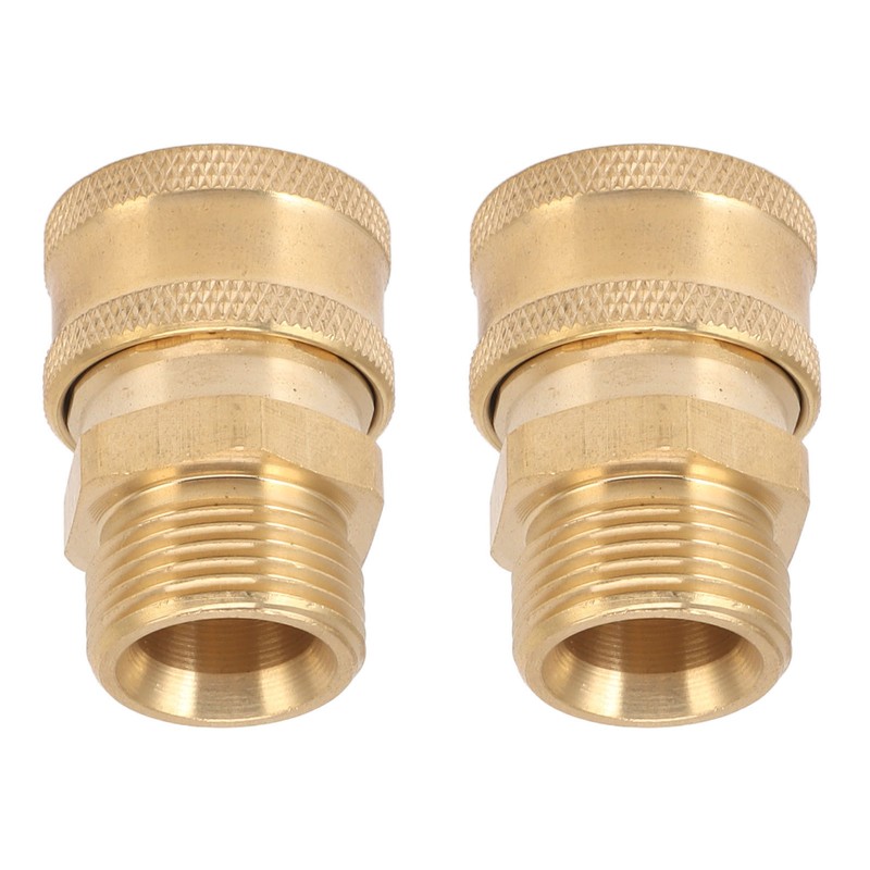 2Pcs Pure Copper M22 High Pressure Washer Fitting Adapter 3/8