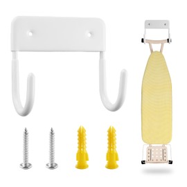 COKUMA Ironing Board Holder, Sturdy and Space-Saving Ironing Board Hanger Wall Mount Suit for Most Iron Board and Step Ladder in Laundry Room, Garage and Storage Room