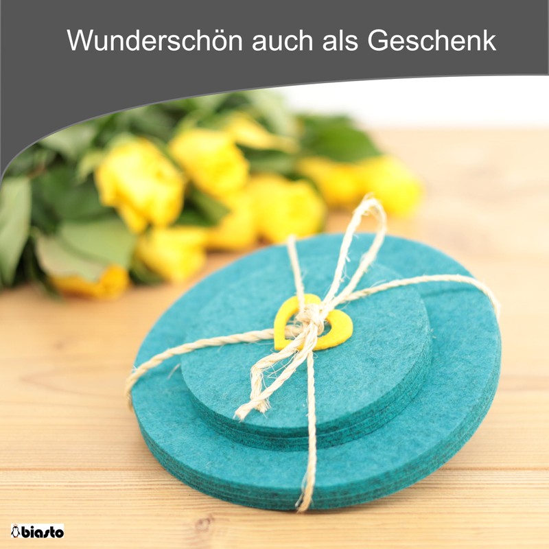 Round Place Mat Felt Coaster in 35 cm, Bordeaux (HF003)