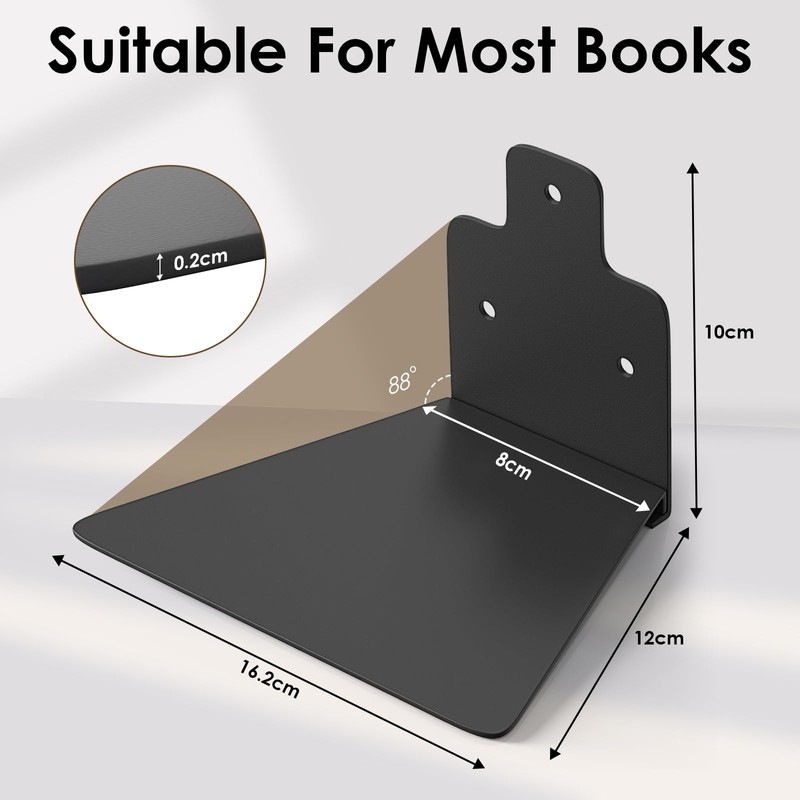 Velfree Floating Book Shelves, Wall Mounted Invisible Floating Bookshelf, Heavy-Duty