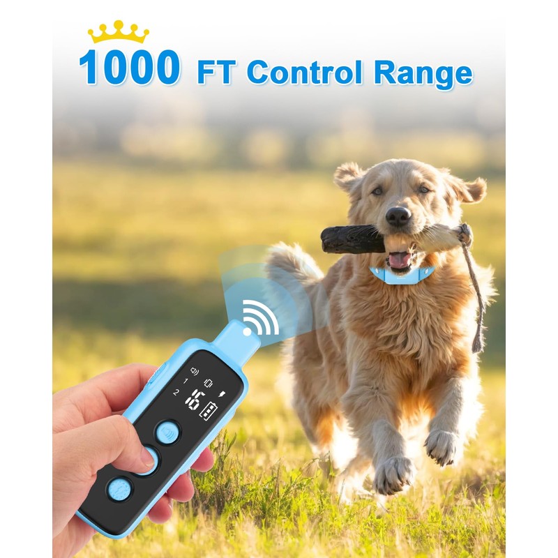Bousnic Shock Collar for Dogs - Waterproof Rechargeable Dog Electric
