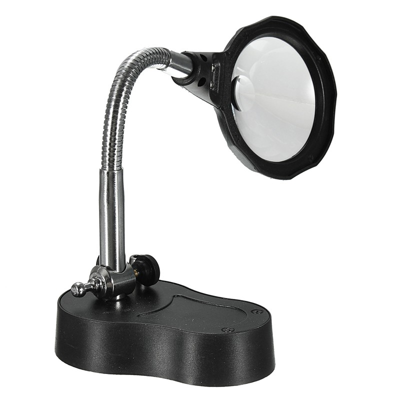 LED Magnifying Magnifier Glass with Light On Stand Clamp Arm