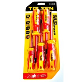TOLSEN 5pc VDE 1000V ELECTRICIAN'S INSULATED SCREWDRIVER SET PHILLIPS #38012