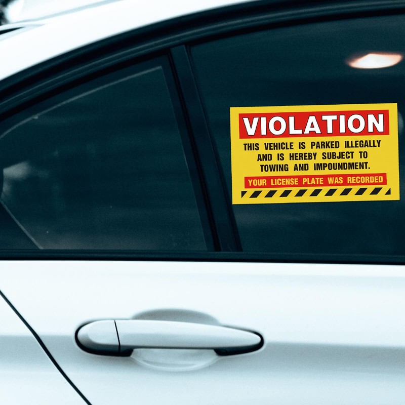 “Violation - Vehicle Illegally Parked, Parking Violation Notice Vehicle is